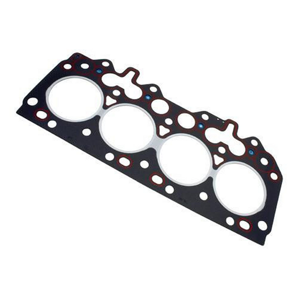 ELRING 1.4mm 2 Hole Cylinder Head Gasket for Defender/Discovery 1 200/300 Tdi, image shows a black engine gasket with multiple holes and red and blue sealing rings.