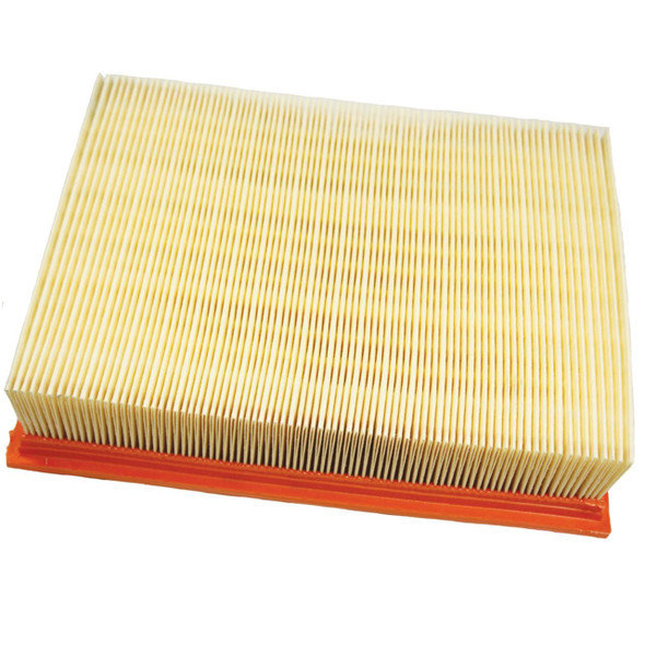 Direct Replacement Air Filter V8 & MPi for Discovery 300TDi, new car air filter with pleated paper material and orange rubber edge.
