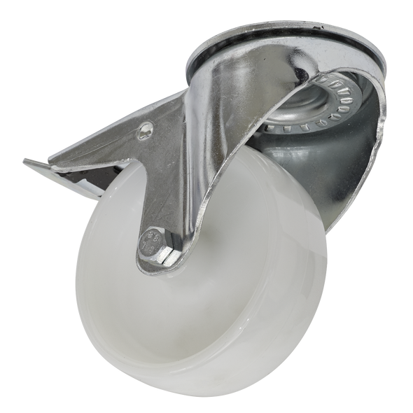 100mm Castor Wheel with Swivel Bolt Hole & Total Lock - SCW4100SBL