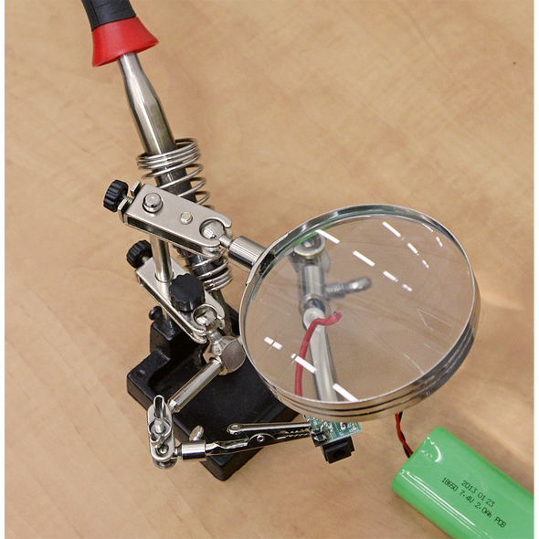 Mini Robot Soldering Stand with Magnifier & Iron Holder