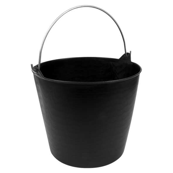 Heavy-Duty Flexi Tub 26L with Metal Handle - Black
