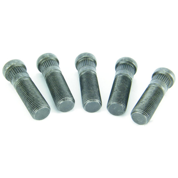 Direct Replacement 'Wolf' Wheel Stud x5 60mm for Defender & Discovery 1, image showing five metal wheel studs with threaded shafts and capped ends.