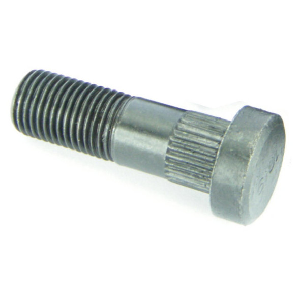 Direct Replacement Wheel Nut Stud for Discovery 2 & Range Rover P38, metallic wheel nut stud with threads and hexagonal head.