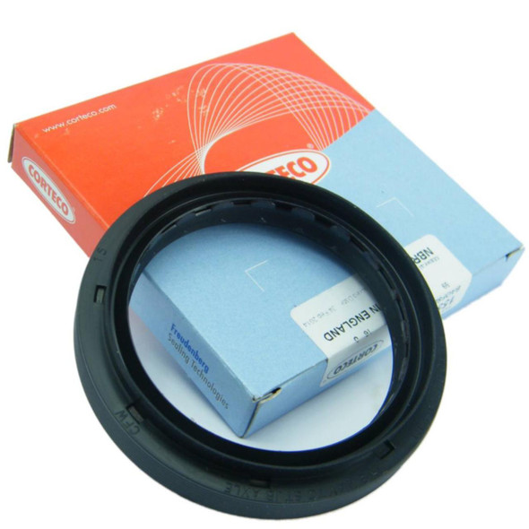 Corteco OEM Wheel Bearing Hub Seal for Defender, Discovery 1, Range Rover Classic, FTC4785G, black rubber seal with packaging