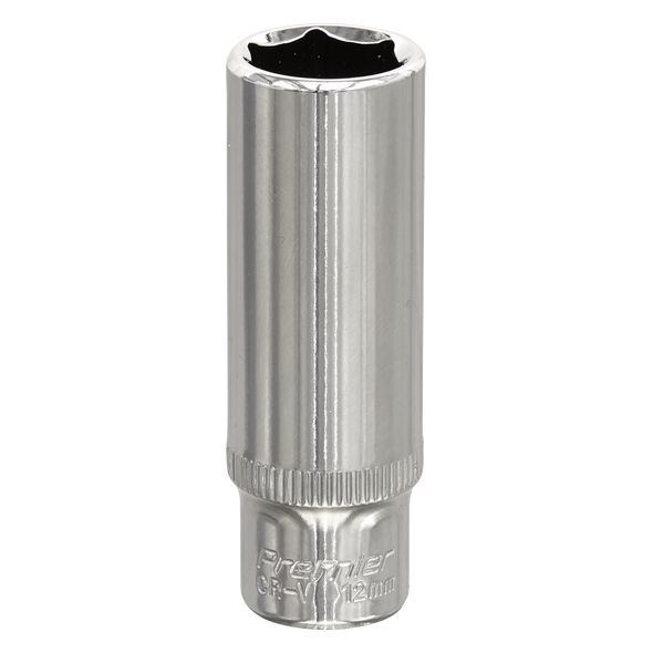 Premier Fully Polished Deep Socket 1/4"Sq Drive 12mm