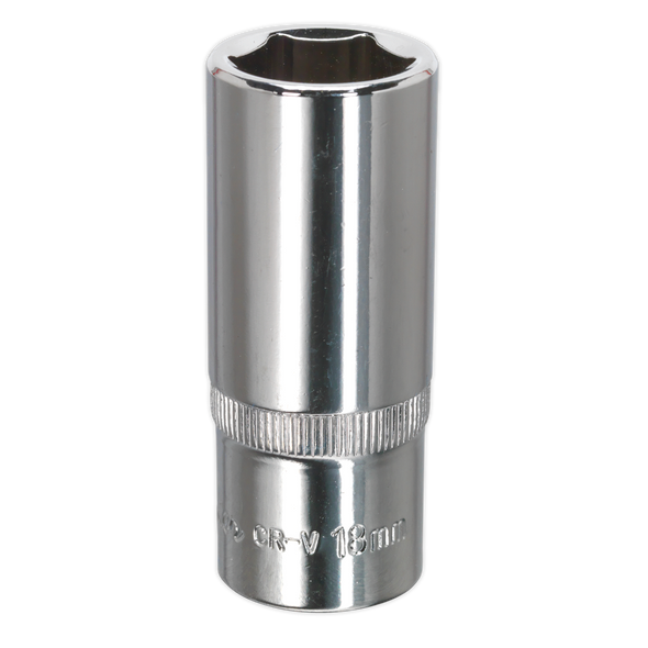 Premier Fully Polished Deep Socket 3/8"Sq Drive 18mm