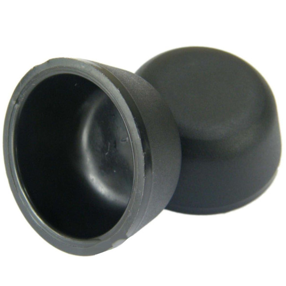 Direct Replacement Drive Shaft Hub End Rubber Dust Cap, image showing two black rubber dust caps for Discovery 1 drive shaft hubs.