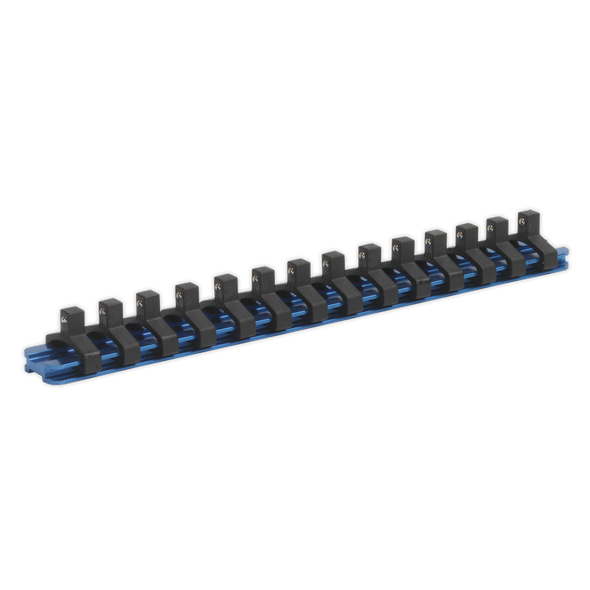 Premier Aluminium Socket Retaining Rail with 14 Clips 1/4"Sq Drive