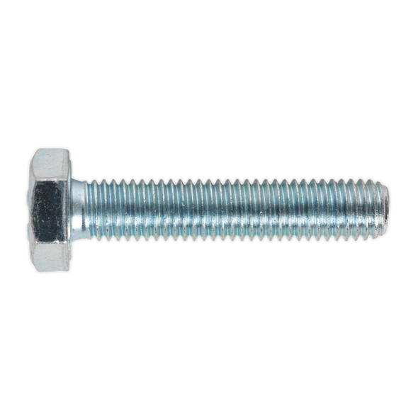 8.8 Zinc Plated HT Setscrew M10 x 50mm, DIN 933 - Pack of 25