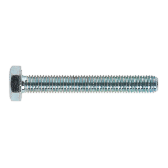 8.8 Zinc Plated HT Setscrew M10 x 75mm, DIN 933 - Pack of 25