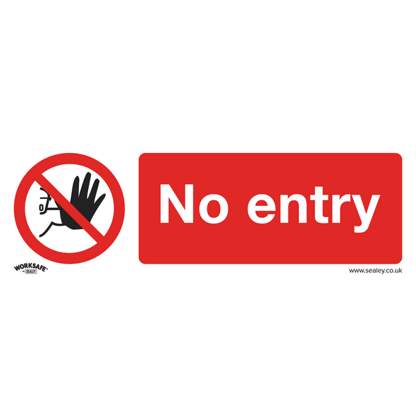 Worksafe® No Entry Safety Sign - Rigid Plastic