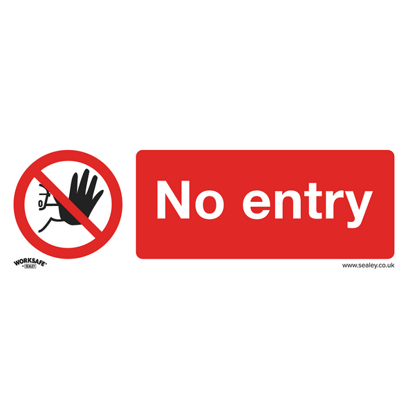 Worksafe® No Entry Safety Sign - Self-Adhesive Vinyl