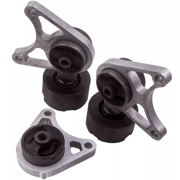 Product: Direct Replacement Rear Diff Mount / Bush Kit - Complete Replacement Set for Freelander 1, image showing a set of metal and rubber automotive suspension mounts for rear differential of Land Rover Freelander 1.