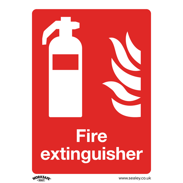 Worksafe® Fire Extinguisher Safety Sign - Self-Adhesive Vinyl