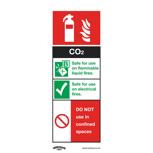Worksafe® CO2 Fire Extinguisher Safety Sign - Rigid Plastic