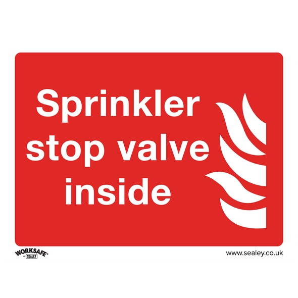 Worksafe® Sprinkler Stop Valve Safety Sign - Rigid Plastic