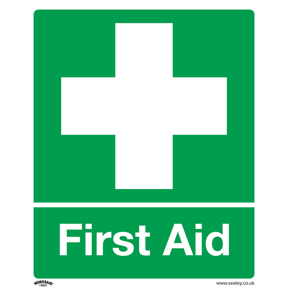 Worksafe® First Aid Safety Sign - Rigid Plastic