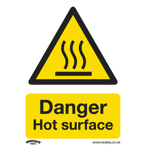 Worksafe® Danger Hot Surface Safety Sign - Rigid Plastic