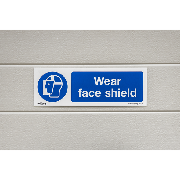 Worksafe® Wear Face Shield Safety Sign, Rigid Plastic - Pack of 10