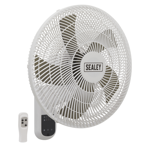 3-Speed Wall Fan with Remote Control 16" 230V