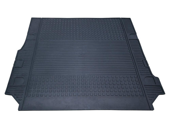 Britpart Rubber Loadspace Boot Mat Half Length for Discovery 4, black rubber cargo liner with textured surface and molded edges.