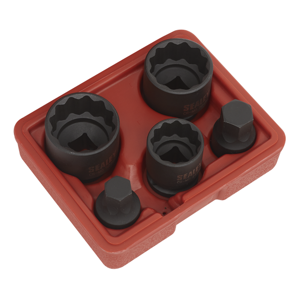 Impact Hub Socket & Socket Bit Set 1/2"Sq Drive 12-Point 5pc