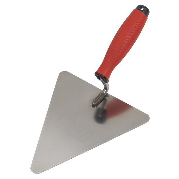 Stainless Steel Triangular Brick Trowel with Rubber Handle 180mm