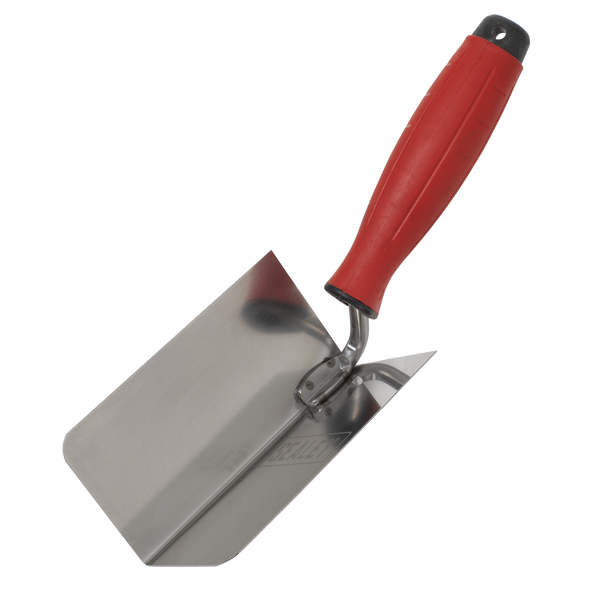 Stainless Steel Internal Corner Trowel with Rubber Handle 120 x 60mm