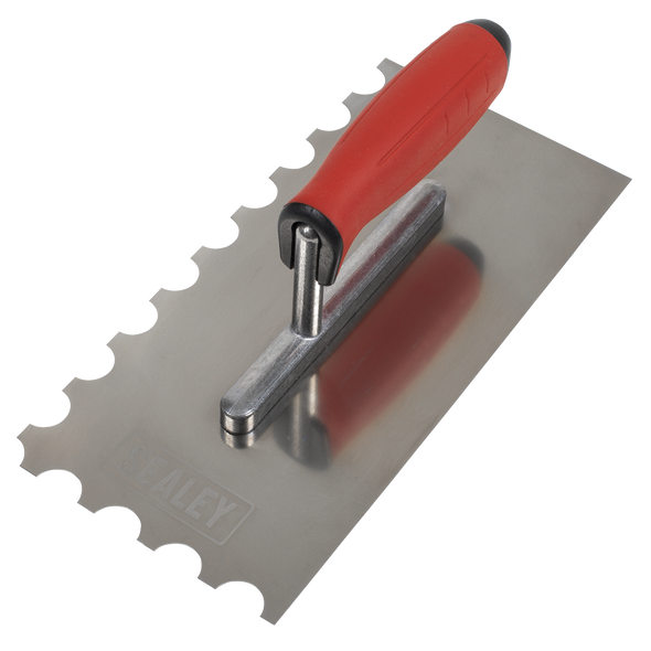 Stainless Steel Semicircle Tooth Trowel with Rubber Handle & Aluminium Foot 270mm