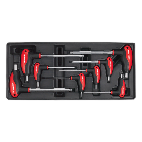 Premier T-Handle Ball-End Hex Key Set with Tool Tray 8pc