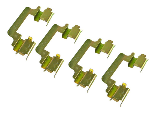 Direct Replacement Front Brake Pad Retainer Clips for Discovery 3 & 4 Range Rover Sport L322, image showing three metal clips on white background.