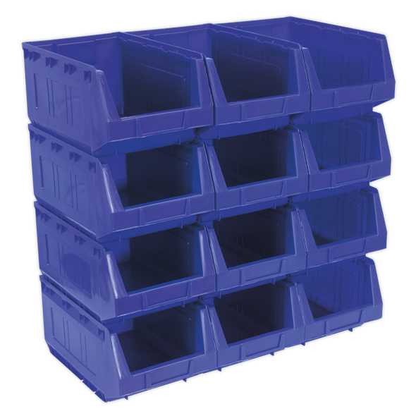 Plastic Storage Bin 210 x 355 x 165mm, Blue - Pack of 12