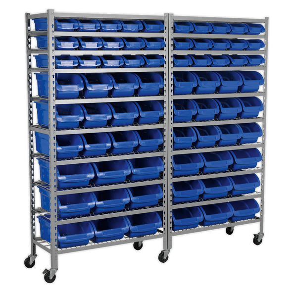 Mobile Bin Storage System with 72 Bins
