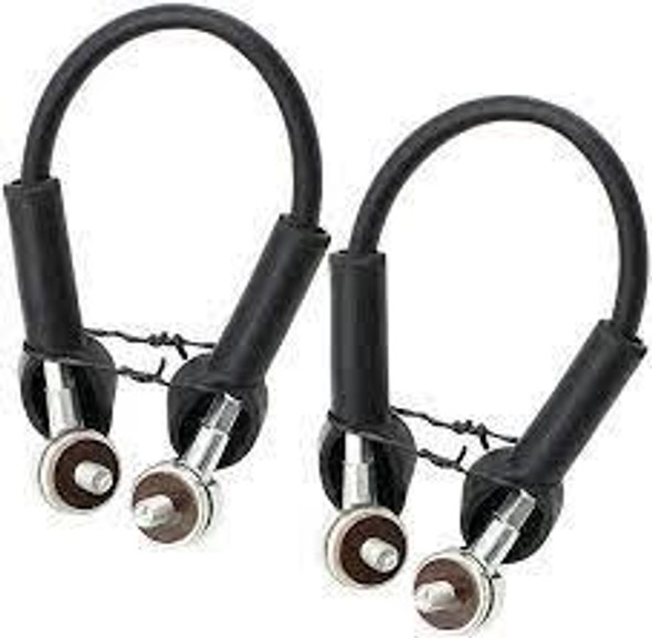 Direct Replacement Tailgate Support Cables for Range Rover L322 (2002-2010), pair of black support cables with metal ends for easy installation.
