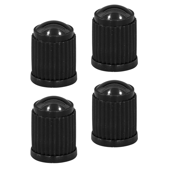 Plastic Valve Caps 4pc - Black