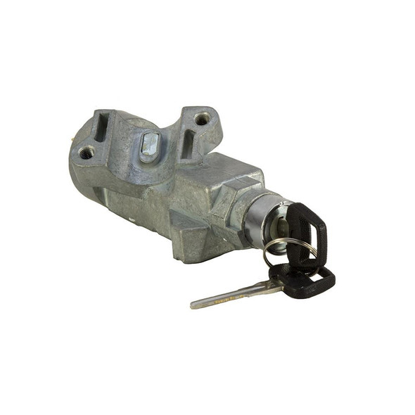 Direct Replacement Steering Ignition Switch Lock for Defender, car ignition switch with key and mounting hardware for 1990 model.
