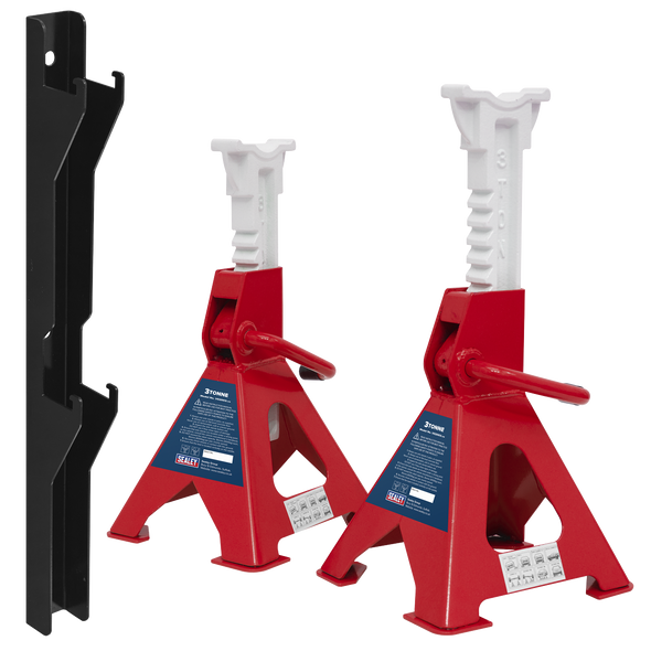 Axle Stand & Axle Stand Storage Rack Combo 3 Tonne
