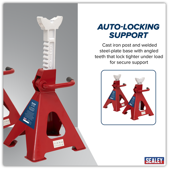 Ratchet Type Axle Stands (Pair) 6 Tonne Capacity per Stand