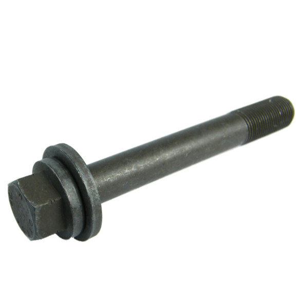Direct Replacement Crankshaft Pulley Damper Bolt for Discovery 2 Defender TD5, black metal bolt with threaded end and hexagonal head.