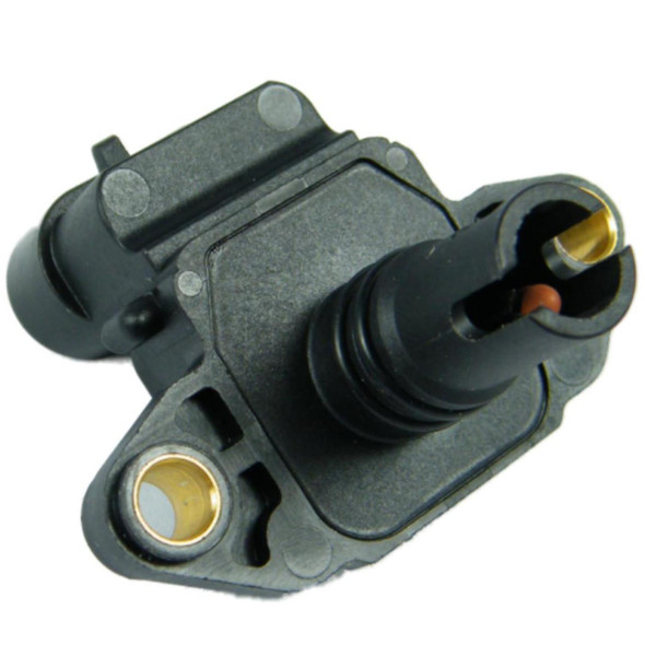 Direct Replacement Ambient Temperature Sensor for Defender & Discovery 2, close-up view of the black sensor with gold-plated connection ports and compact design.