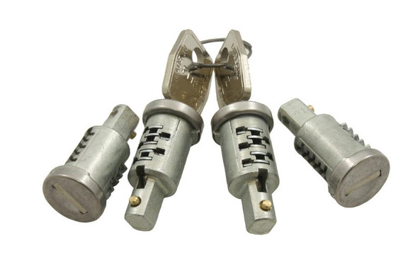 Direct Replacement Door Lock & Key Set 4 Barrel for Defender, automotive lock and key set with four barrels for vehicle security.
