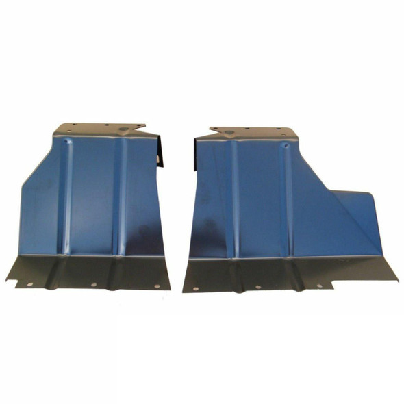 Direct Replacement Discovery 1 Rear Mud Flap Brackets, image of two blue metal brackets for vehicle mud flaps.