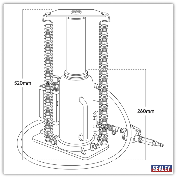 Air Operated Hydraulic Bottle Jack 18 Tonne