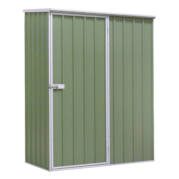 Dellonda Galvanized Steel Storage Shed with Pent Style Roof 150 x 80 x 190cm - Green