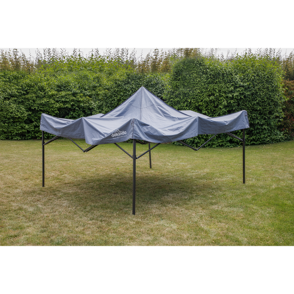 Dellonda Premium 3 x 3m Pop-Up Gazebo, PVC Coated, Water-Resistant Fabric, Supplied with Carry Bag, Rope, Stakes & Weight Bags - Grey Canopy