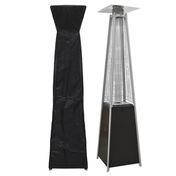 Dellonda Pyramid Gas Patio Heater 13kW for Commercial & Domestic Use, Supplied with Cover, Black