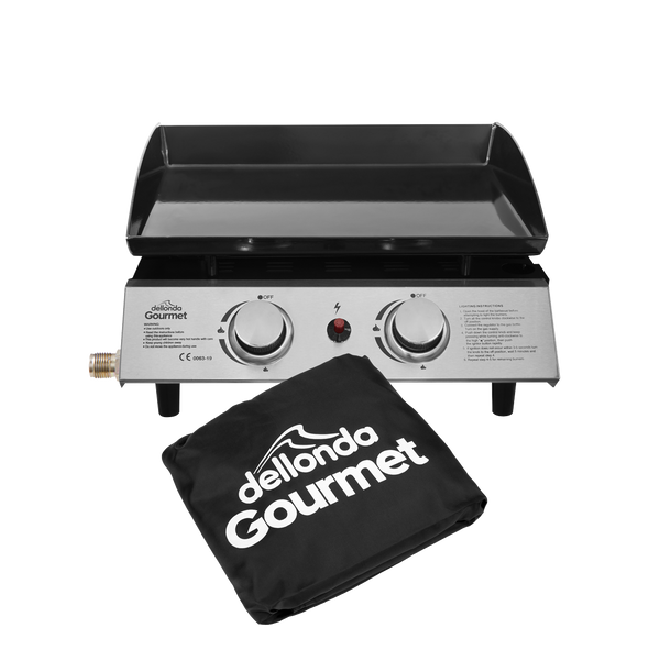 Dellonda 2 Burner Portable Gas Plancha & Cover