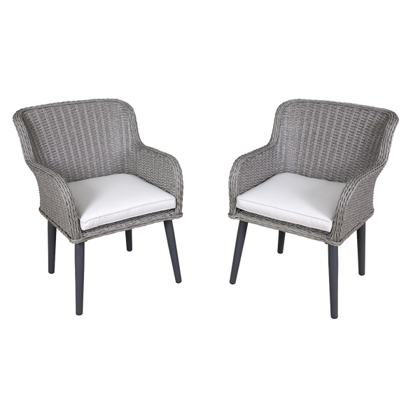 Dellonda Buxton Rattan Wicker Outdoor Chairs Set 2pc