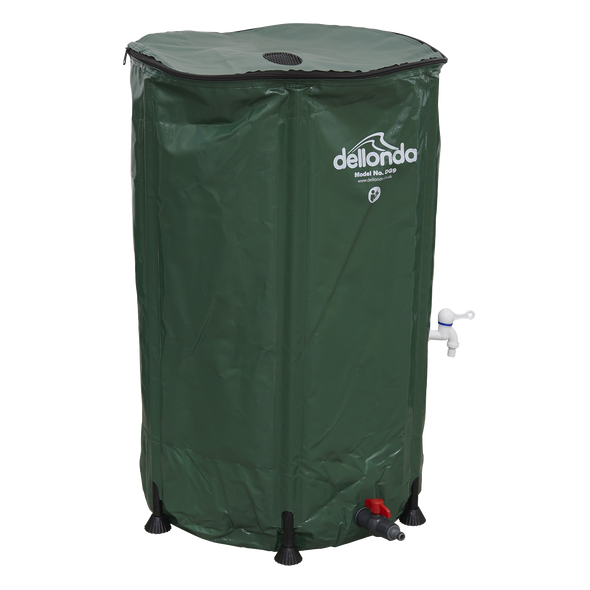 Dellonda Collapsible PVC Garden Water Butt with Zipped Lid & Drain Tap 250L
