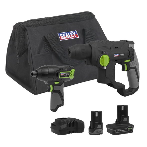 2 x SV10.8 Series Cordless Power Tool Kit 10.8V - 2 Batteries & Euro Plug - CP108VCOMBO4EU